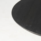 Black / Cream Round Pedestal Side Table, 1-Person, 24"H x 20"W x 20"D