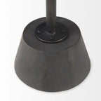 Black / Cream Round Pedestal Side Table, 1-Person, 24"H x 20"W x 20"D