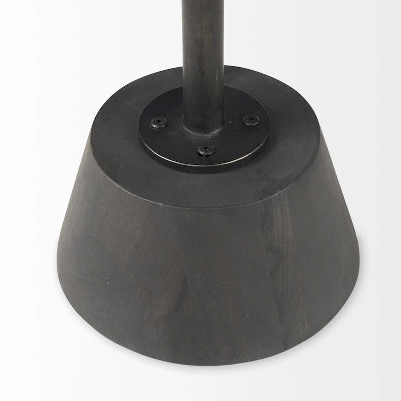 Black / Cream Round Pedestal Side Table, 1-Person, 24"H x 20"W x 20"D