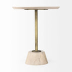 Black / Cream Round Pedestal Side Table, 1-Person, 24"H x 20"W x 20"D