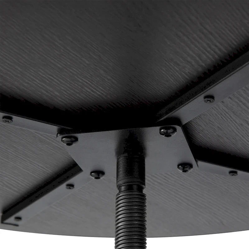 Black/Brown Adjustable Round Bar Table, Industrial Style, Seats 2