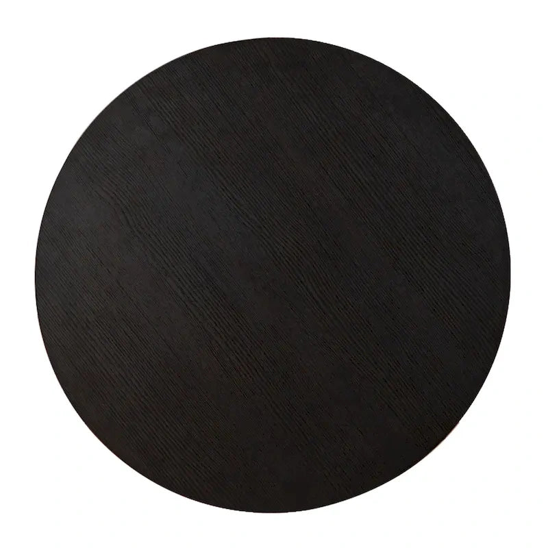 Black/Brown Adjustable Round Bar Table, Industrial Style, Seats 2