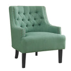 Teal Chenille Button-Tufted Accent Chair, 1-Seat