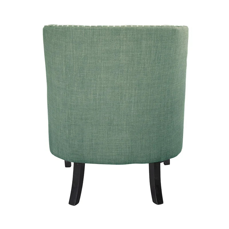 Teal Chenille Button-Tufted Accent Chair, 1-Seat