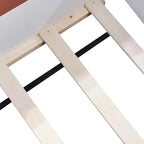 Brown & White Upholstered Daybed Frame with Fence & Stairs, 1–2 Person