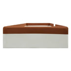 Brown & White Upholstered Daybed Frame with Fence & Stairs, 1–2 Person
