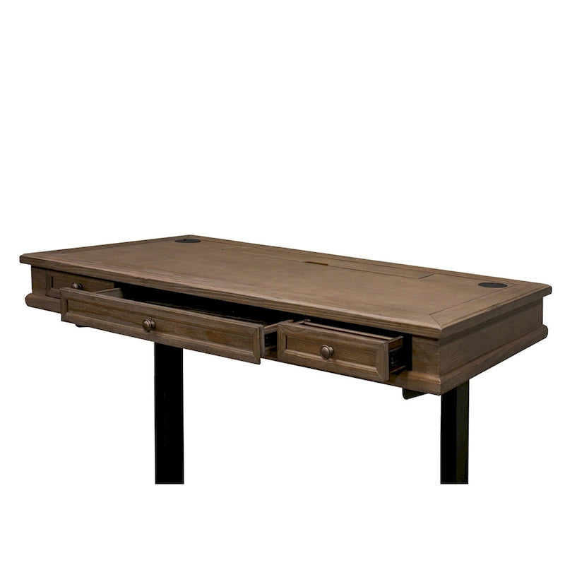 Weathered Gray Adjustable Height Standing Desk, 1-Person