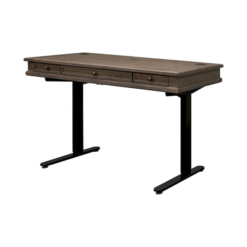Weathered Gray Adjustable Height Standing Desk, 1-Person