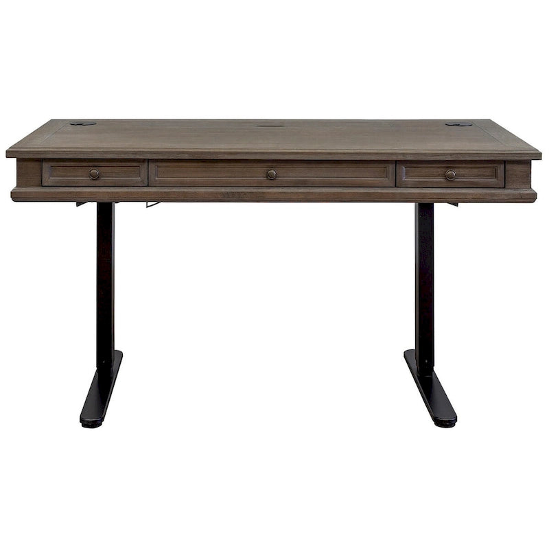 Weathered Gray Adjustable Height Standing Desk, 1-Person
