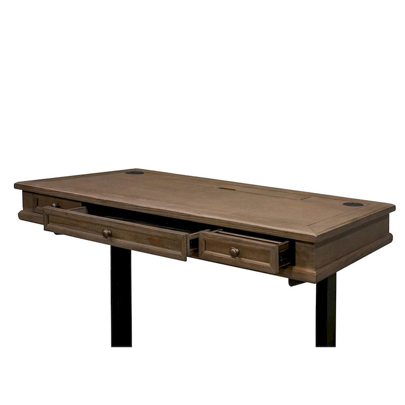 Weathered Gray Adjustable Height Standing Desk, 1-Person