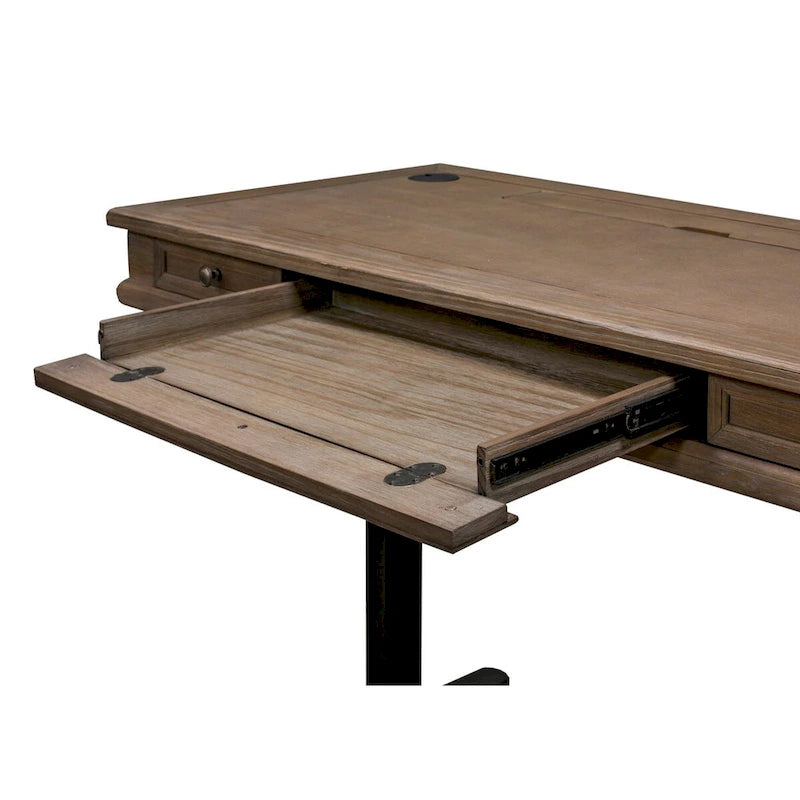 Weathered Gray Adjustable Height Standing Desk, 1-Person