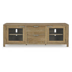 Light Brown 80" TV Stand for TVs up to 92", 2-Door Cabinet with Drawers