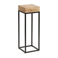 Natural/Black Mango Wood & Iron Accent Side Table