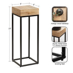 Natural/Black Mango Wood & Iron Accent Side Table