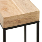 Natural/Black Mango Wood & Iron Accent Side Table