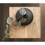 Natural/Black Mango Wood & Iron Accent Side Table