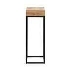 Natural/Black Mango Wood & Iron Accent Side Table