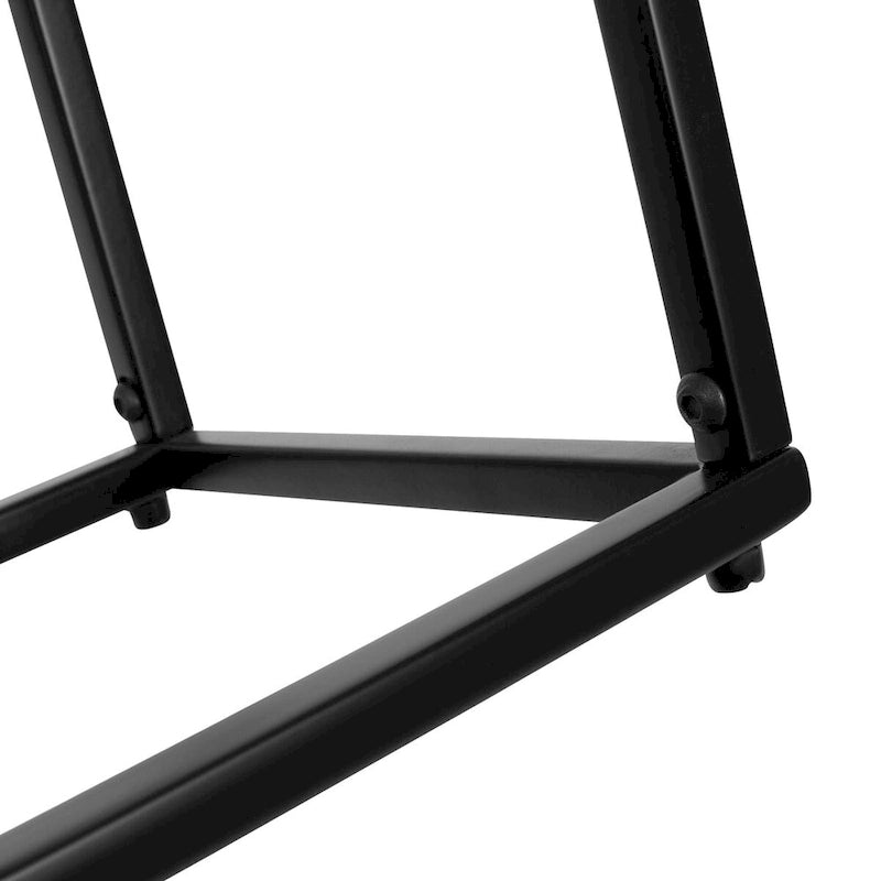 Natural/Black Mango Wood & Iron Accent Side Table