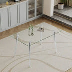Silver/Gold Tempered Glass Top Dining Table, Stainless Steel Legs, Seats 2–4