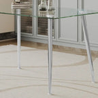 Silver/Gold Tempered Glass Top Dining Table, Stainless Steel Legs, Seats 2–4