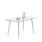 Silver/Gold Tempered Glass Top Dining Table, Stainless Steel Legs, Seats 2–4