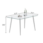 Silver/Gold Tempered Glass Top Dining Table, Stainless Steel Legs, Seats 2–4