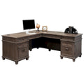 Weathered Gray L-Shaped Writing Desk with Return, 1-Person