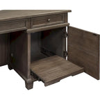 Weathered Gray L-Shaped Writing Desk with Return, 1-Person