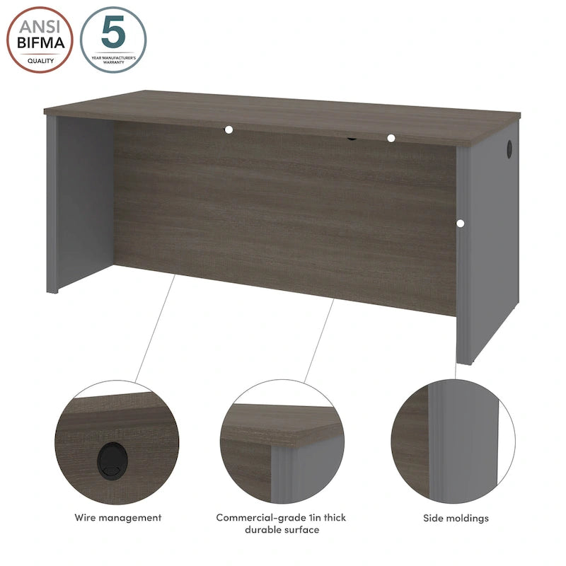 Bark Grey & Slate 72" Desk Shell – 2-Person Assembly