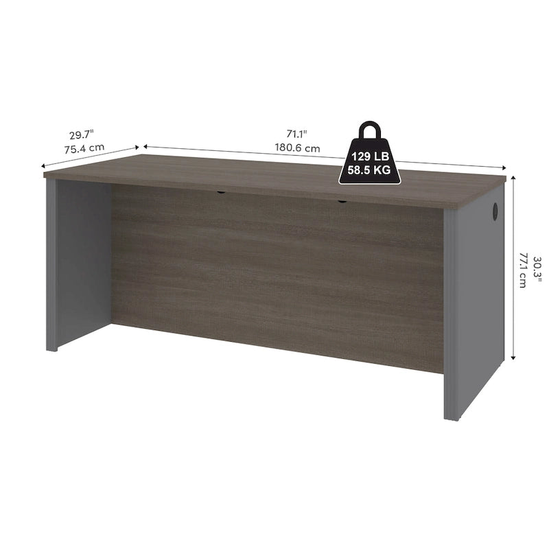 Bark Grey & Slate 72" Desk Shell – 2-Person Assembly