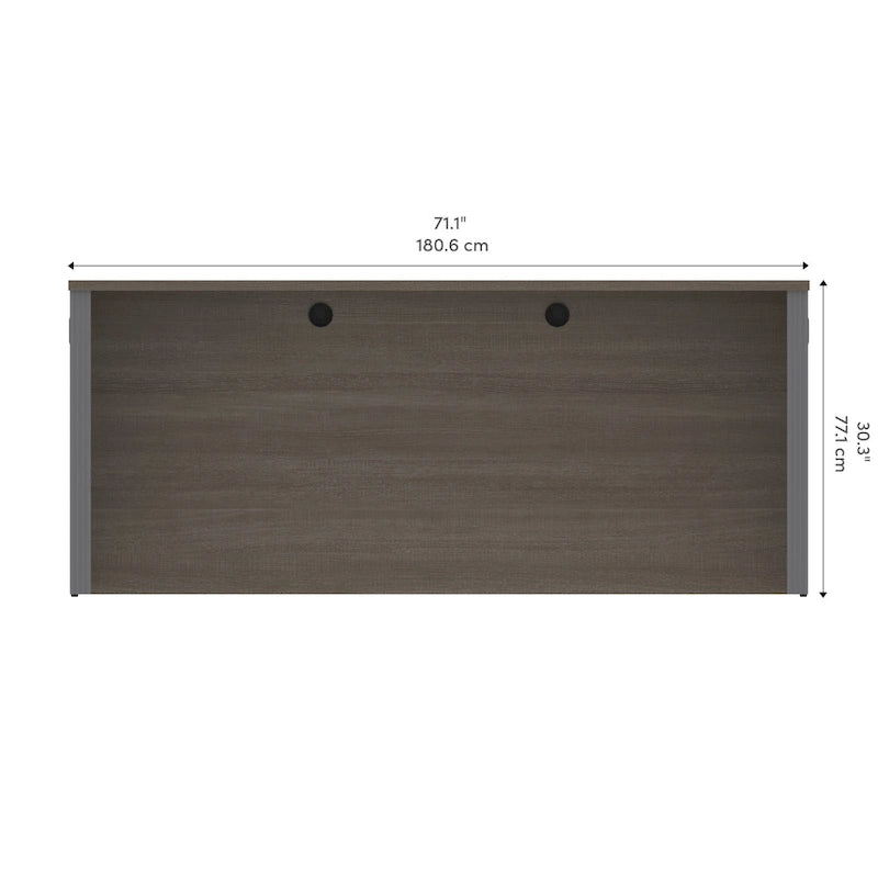 Bark Grey & Slate 72" Desk Shell – 2-Person Assembly