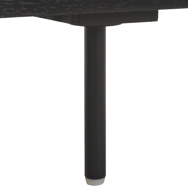 Black/Natural 2-Door 2-Shelf Slatted Media Stand